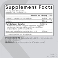 Sports Research Multi Collagen Pills (Type I, II, III, V, X) Hydrolyzed  90 Capsules