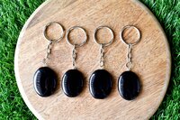 Black Obsidian Key Chain, Gemstone Keychain Crystal Key Ring