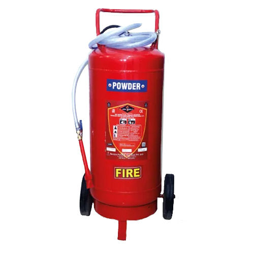 Astm-75 Abc Powder Based Trolley Mounted Fire Extinguisher - Color: Red