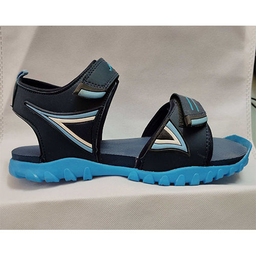 Mens Balck And Blue Sports Sandals Heel Size: Flat