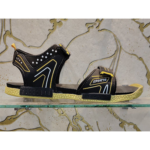 Yellow & Black Mens Sandals