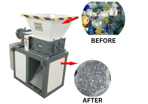 7.5kw Plastic Bottle Shredder, Low Power Consumption, High Capacity: 500 kgs/Hr