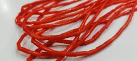 Red Coral Tubelite Shape Beads Size 4x10mm Sold per Strand of 14Inches Long