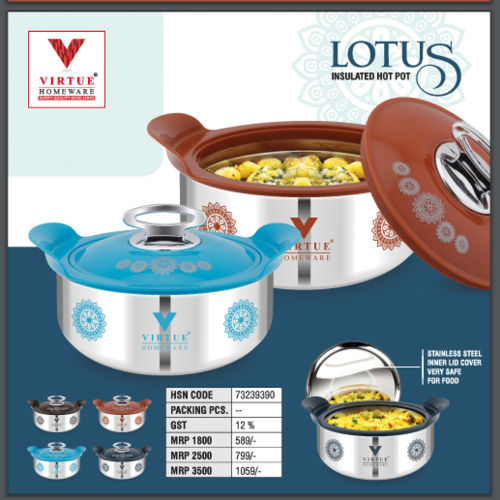 LOTUS VIRTUE HOMEWARE ST. STEEL INSULATED CASSEROLE