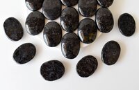 Indigo Gabbro Flat Stone, Polished Oval Flat Stone for Calming Crystal, Anxiety Relief