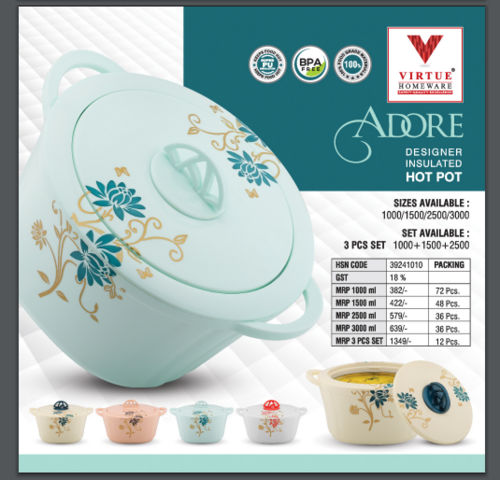 ADORE VIRTUE HOMEWARE ST. STEEL INSULATED CASSEROLE