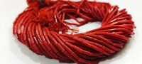 Red Orange Coral Italian Tubelite Shape Beads 3x8mm Sold per Strand 16'' long