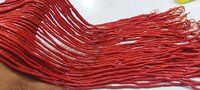 Red Orange Coral Italian Tubelite Shape Beads 3x8mm Sold per Strand 16'' long