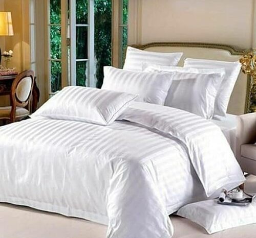 White Satin King Bed Hotel Bed Sheet
