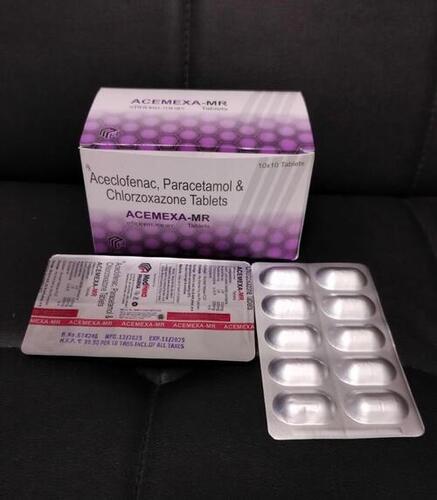 "Aceclofenac 100 mg + Paracetamol 325 mg + Chlorzoxazone 250 mg Tablets"