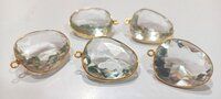 Crystal Quartz Starcut Fancy 20x24mm Gemstone Single Loop Bezel Charms