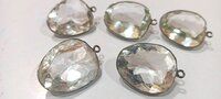 Crystal Quartz Starcut Fancy 20x24mm Gemstone Single Loop Bezel Charms