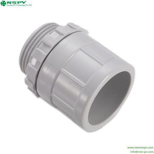 PVC Converting Adaptor with Lock Rings Conduit Fittings Solid PVC Threaded Adaptor Lock Rings