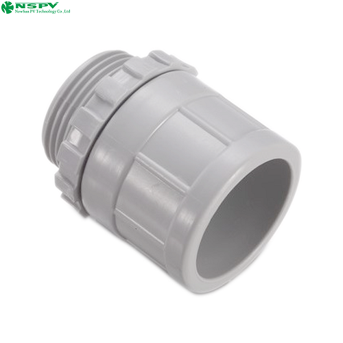 PVC Converting Adaptor with Lock Rings Conduit Fittings Solid PVC Threaded Adaptor Lock Rings