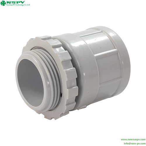 PVC Converting Adaptor with Lock Rings Conduit Fittings Solid PVC Threaded Adaptor Lock Rings