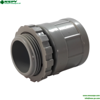 PVC Converting Adaptor with Lock Rings Conduit Fittings Solid PVC Threaded Adaptor Lock Rings