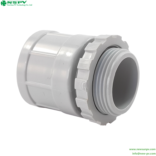 PVC Converting Adaptor with Lock Rings Conduit Fittings Solid PVC Threaded Adaptor Lock Rings