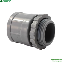 PVC Converting Adaptor with Lock Rings Conduit Fittings Solid PVC Threaded Adaptor Lock Rings