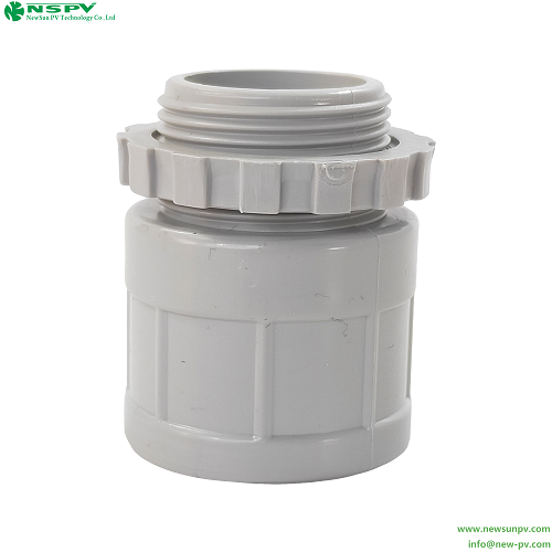PVC Converting Adaptor with Lock Rings Conduit Fittings Solid PVC Threaded Adaptor Lock Rings