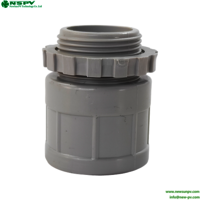 PVC Converting Adaptor with Lock Rings Conduit Fittings Solid PVC Threaded Adaptor Lock Rings