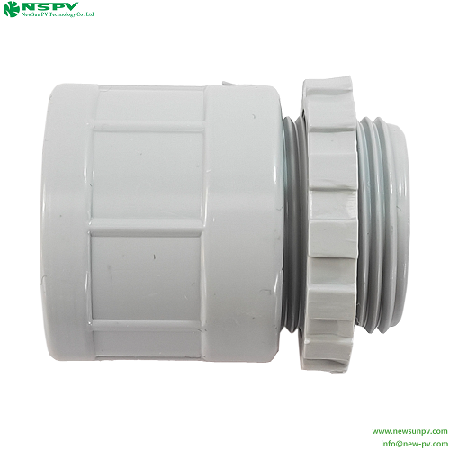 PVC Converting Adaptor with Lock Rings Conduit Fittings Solid PVC Threaded Adaptor Lock Rings