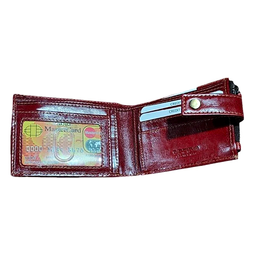 Men Maroon Leather Wallet