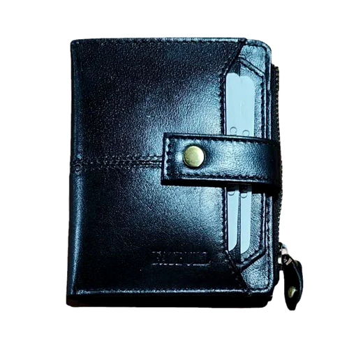 Rectangular Black Men Leather Wallet