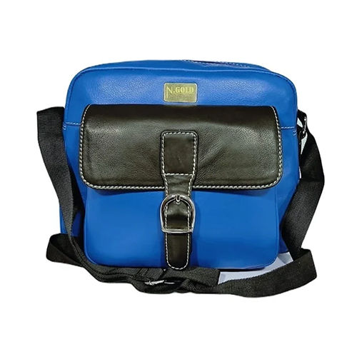 Different Available Blue Leather Messenger Bag