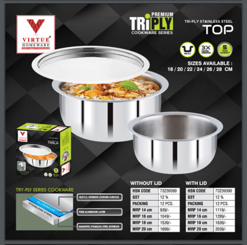 TRI PLY TOP VIRTUE HOMEWARE STAINLESS STEEL