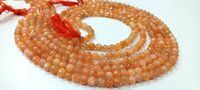 Natural Peach moonstone Round Faceted 5-6mm Beads Sold Per Strand 14''Long