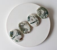 Tree Agate Flat Stone, Polished Oval Flat Stone for Calming Crystal, Anxiety Relief