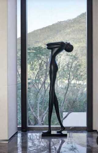 Decorative Sculpture - Bronze, 60 Inches | Polished Finish, Abstract Style, Marble Base, Weighs 50 Pounds