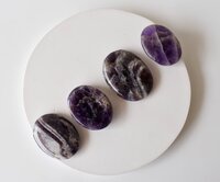 Amethyst Flat Stone, Polished Oval Flat Stone for Calming Crystal, Anxiety Relief