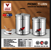 Picnic T-urn Virtue Homeware Stainless Steel Insulated Hot Pot - Size: 10000 Ml