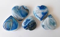 2 Inch Blue Onyx Puffy Mini Heart Crystal Heart Crystal