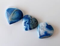 2 Inch Blue Onyx Puffy Mini Heart Crystal Heart Crystal