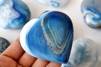 2 Inch Blue Onyx Puffy Mini Heart Crystal Heart Crystal