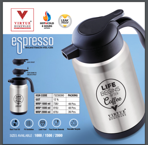 Espresso Virtue Homeware St. Steel Insulated Flask