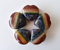 2 Inch Bonded Chakra Puffy Mini Heart Crystal Heart Crystal - Grade: Aaa