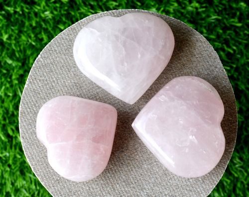 Rose Quartz Heart Crystal, Puffy Mini 2 Inch Pocket Crystal Heart