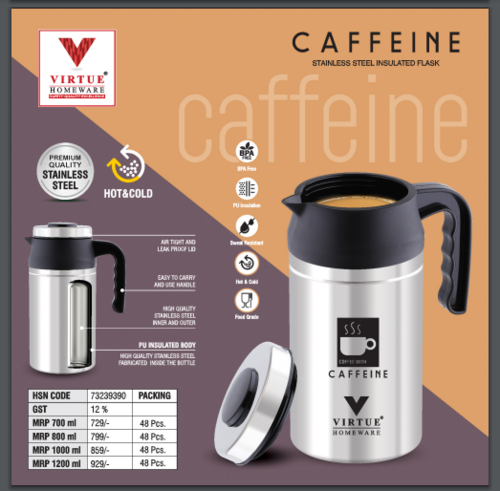 Caffeine Virtue Homeware St. Steel Insulated Flask