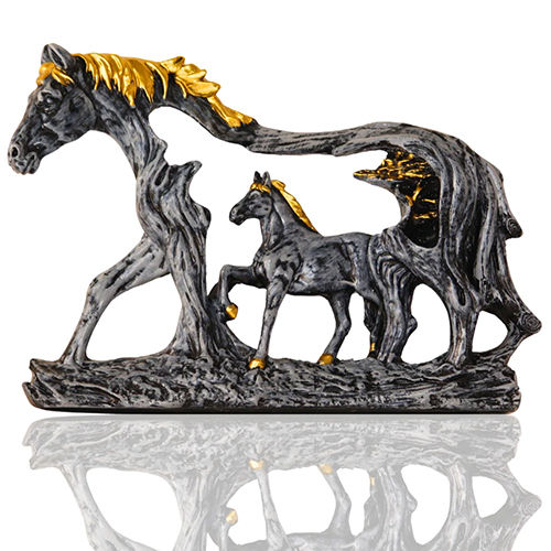 Multicolor Resin Horse Statue