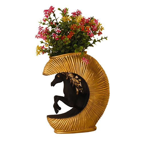 Multicolor Polyresin Horse Flower Pot Statue