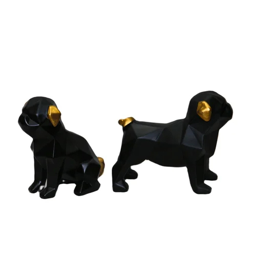 Handicrafts Resin Black Pair of Dog Statue