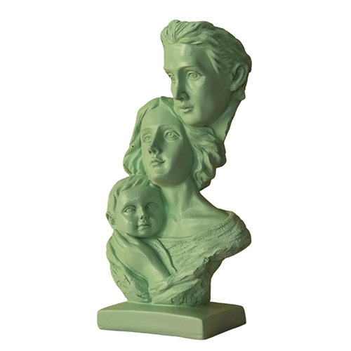 Resin Modern Art Family 3 Face Statue