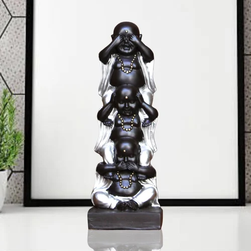 Black Laughing Buddha Statue