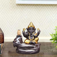 Smoke Ganesh Fountain - Resin, Small Size, Multicolor | Manual Power Source, Indoor Usage