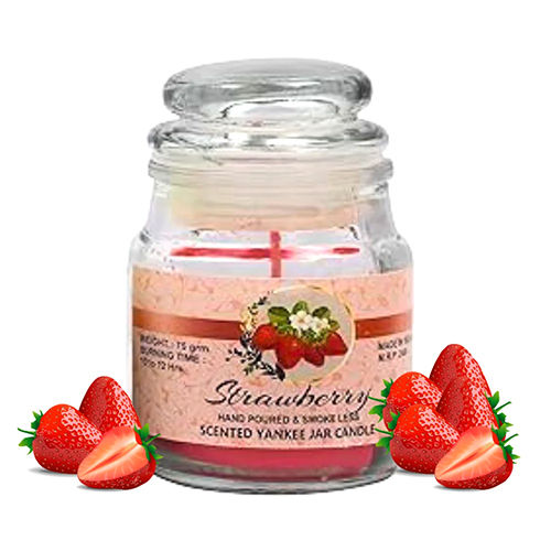 Multicolor Strawberry Scented Glass Jar Candles