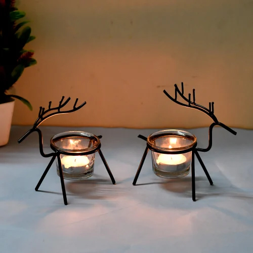 Iron Reindeer Tealight Holder