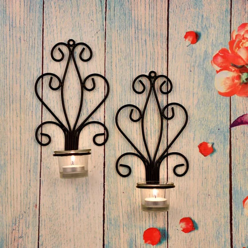 Polishing Decoration Wall Mount Tealight Candle Holder For Home Decoration Iron Candle Holder